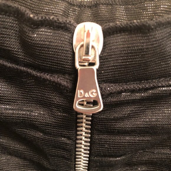 Stunning Dolce & Gabbana Metallic Black‎ Pencil Skirt Sz 42 (US 6) - EUC - Picture 7 of 10